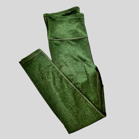 Gap Green Dark Green Pattern Print Workout Exercise Leggings Size Medium Tall - Picture 2 of 10